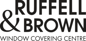 Ruffell & brown window covering centre logo